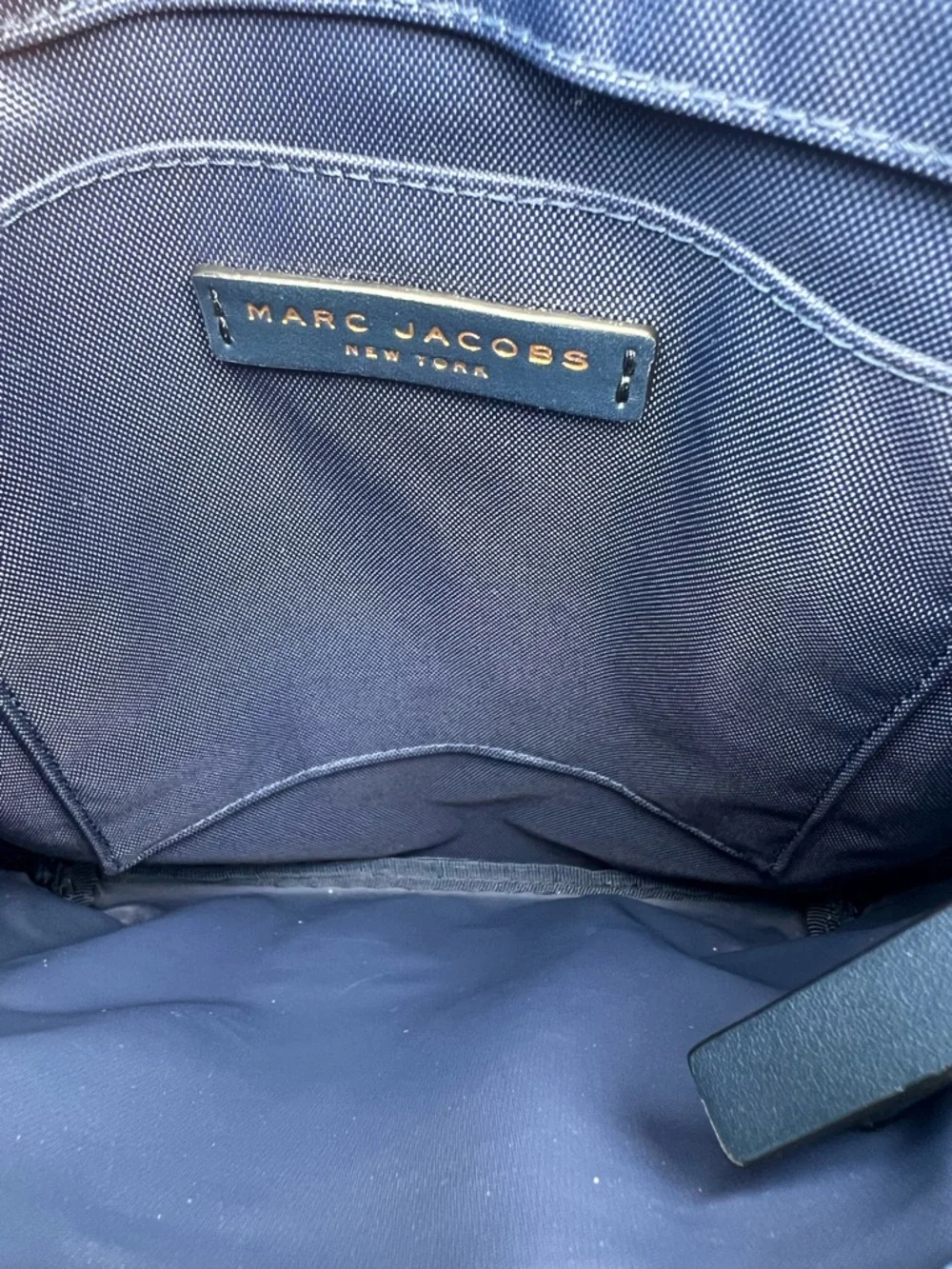 Marc Jacobs EUC Navy Nylon Biker Crossbody Bag with Gold Hardware - Picture 10 of 13